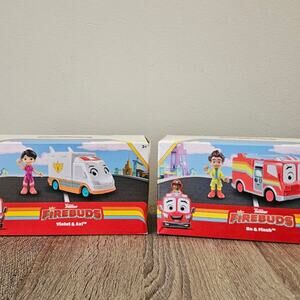 Disney Bundle 2 Junior Firebuds Action Figures  Bo & Fash Violet Axl NWT